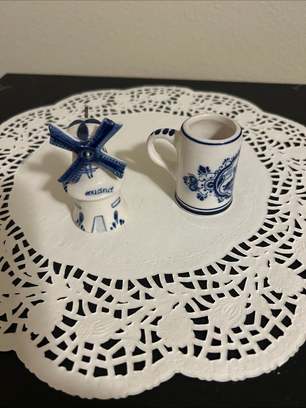 Delft Blue Ceramic Windmill Décor Set - Classic Delft Style